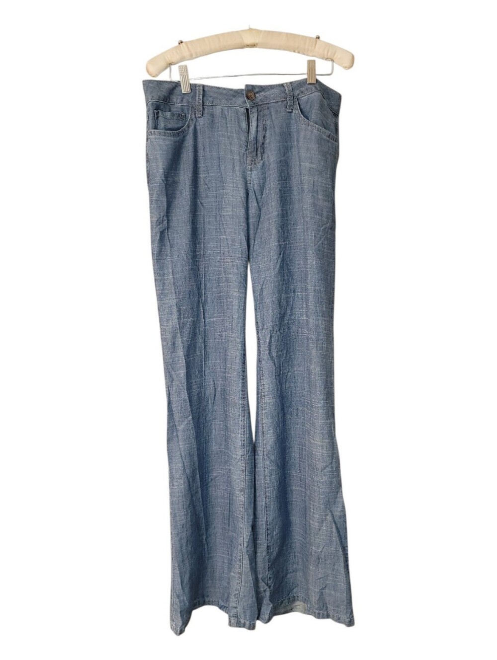 Anthropologie Level 99 Wide Leg Newport Pants Jeans Linen Blend 28
